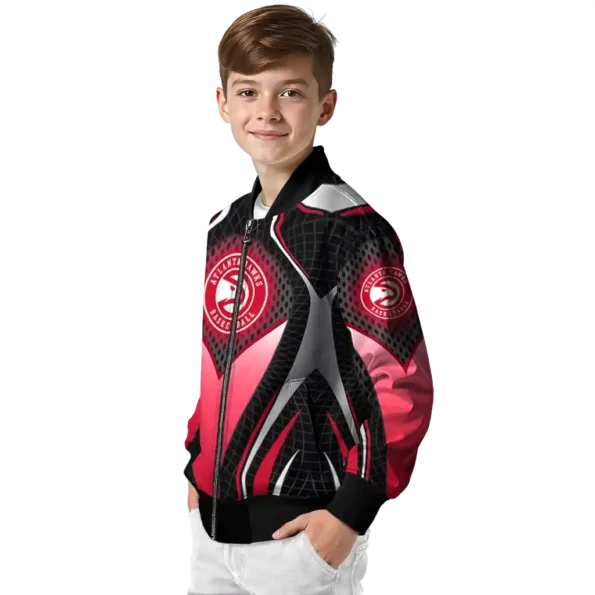 custom atlanta hawks mesh chest black bomber jacket trendy