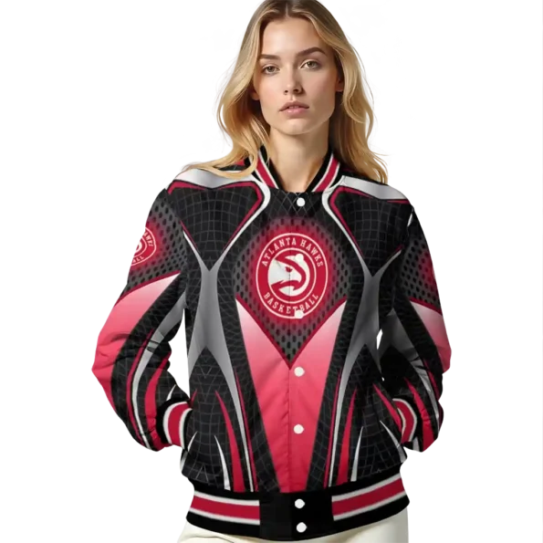 custom atlanta hawks mesh chest black varsity jacket latest model.webp