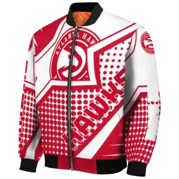 custom atlanta hawks star burst red bomber jacket best selling
