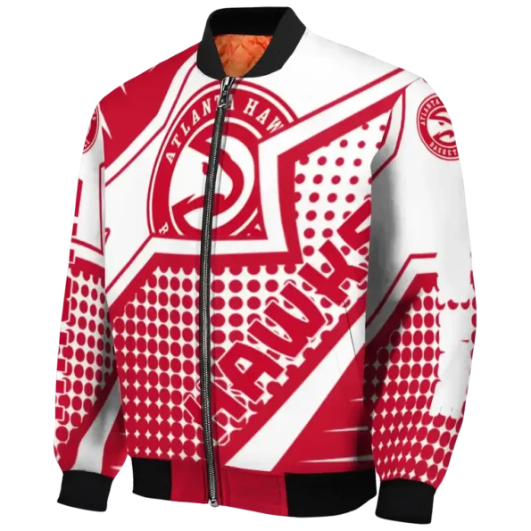 custom atlanta hawks star burst red bomber jacket best selling