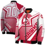 custom atlanta hawks star burst red bomber jacket best selling