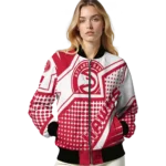 custom atlanta hawks star burst red bomber jacket best selling