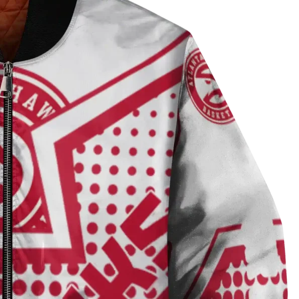 custom atlanta hawks star burst red bomber jacket premium grade