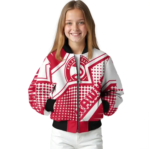 custom atlanta hawks star burst red bomber jacket top rated