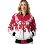custom atlanta hawks winged blaze red white bomber jacket best selling