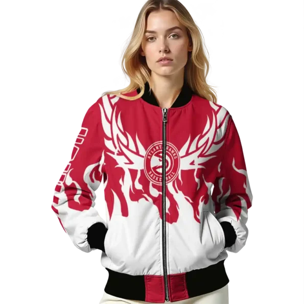 custom atlanta hawks winged blaze red white bomber jacket latest model