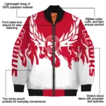custom atlanta hawks winged blaze red white bomber jacket best selling