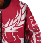 custom atlanta hawks winged blaze red white bomber jacket best selling
