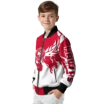 custom atlanta hawks winged blaze red white bomber jacket best selling