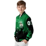 custom boston celtics flame border green black varsity jacket best selling.webp