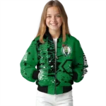 custom boston celtics hexagon cluster green black bomber jacket best selling