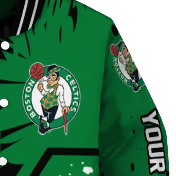custom boston celtics hexagon cluster green black varsity jacket premium grade.webp