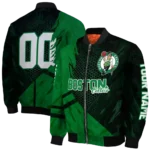 custom boston celtics hexagon mesh green black bomber jacket best selling