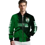 custom boston celtics hexagon mesh green black bomber jacket best selling