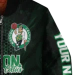 custom boston celtics hexagon mesh green black bomber jacket best selling