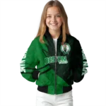 custom boston celtics hexagon mesh green black bomber jacket best selling