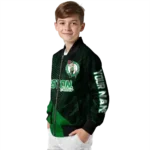 custom boston celtics hexagon mesh green black bomber jacket best selling