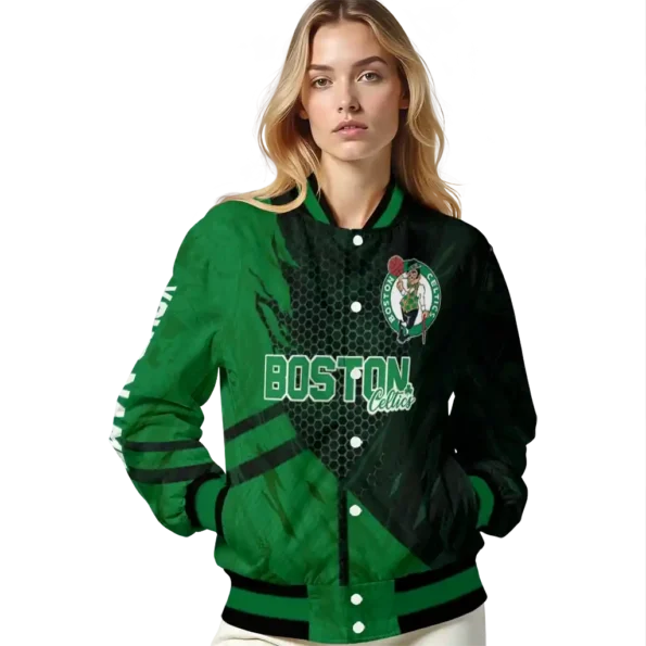 custom boston celtics hexagon mesh green black varsity jacket latest model.webp