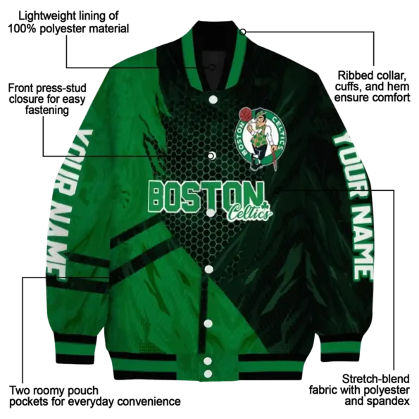 custom boston celtics hexagon mesh green black varsity jacket new arrival.webp