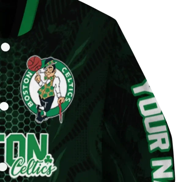custom boston celtics hexagon mesh green black varsity jacket premium grade.webp
