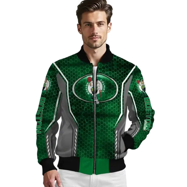 custom boston celtics power plate green bomber jacket high quality