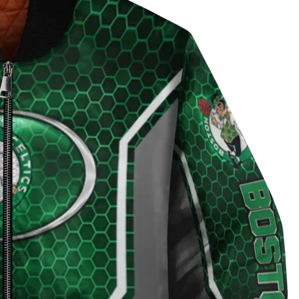 custom boston celtics power plate green bomber jacket premium grade