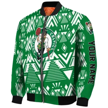 custom boston celtics pyramid shapes green bomber jacket best selling