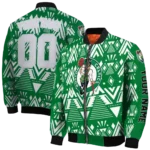 custom boston celtics pyramid shapes green bomber jacket best selling