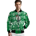 custom boston celtics pyramid shapes green bomber jacket best selling
