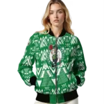 custom boston celtics pyramid shapes green bomber jacket best selling