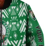 custom boston celtics pyramid shapes green bomber jacket best selling