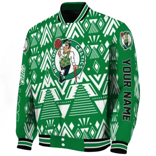 custom boston celtics pyramid shapes green varsity jacket best selling.webp