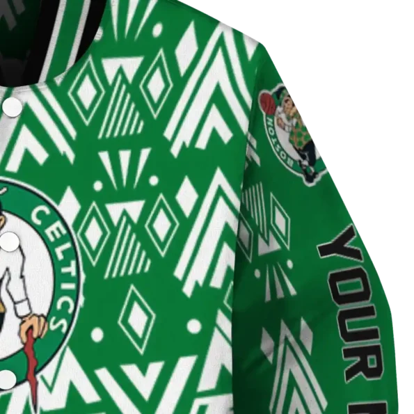 custom boston celtics pyramid shapes green varsity jacket premium grade.webp