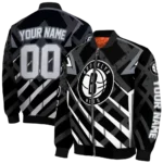 custom brooklyn nets chevron angles black bomber jacket best selling