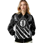 custom brooklyn nets chevron angles black bomber jacket best selling