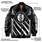 custom brooklyn nets chevron angles black bomber jacket best selling