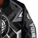 custom brooklyn nets chevron angles black bomber jacket best selling