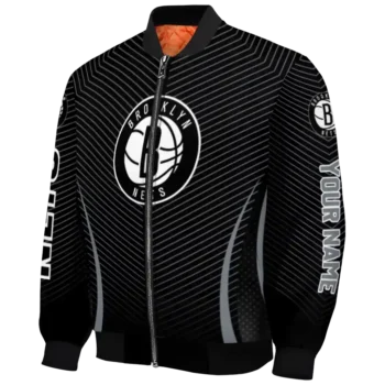 custom brooklyn nets chevron arrow black bomber jacket best selling