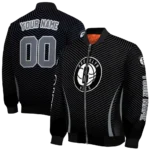 custom brooklyn nets chevron arrow black bomber jacket best selling