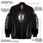 custom brooklyn nets chevron arrow black bomber jacket best selling