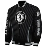 custom brooklyn nets chevron arrow black varsity jacket best selling.webp