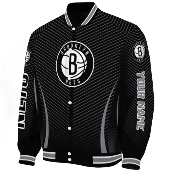 custom brooklyn nets chevron arrow black varsity jacket best selling.webp