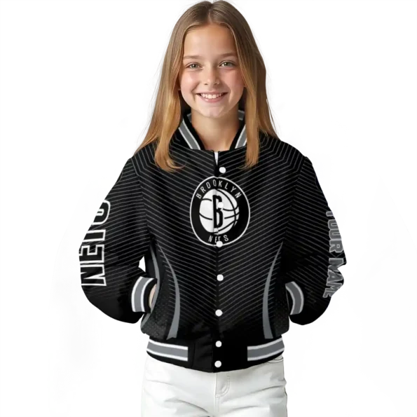custom brooklyn nets chevron arrow black varsity jacket top rated.webp