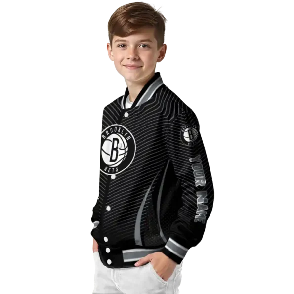 custom brooklyn nets chevron arrow black varsity jacket trendy.webp
