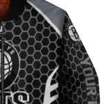 custom brooklyn nets hexagon grid black bomber jacket best selling