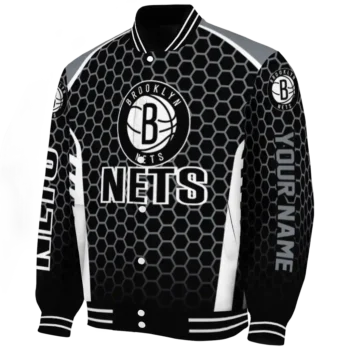 custom brooklyn nets hexagon grid black varsity jacket best selling.webp