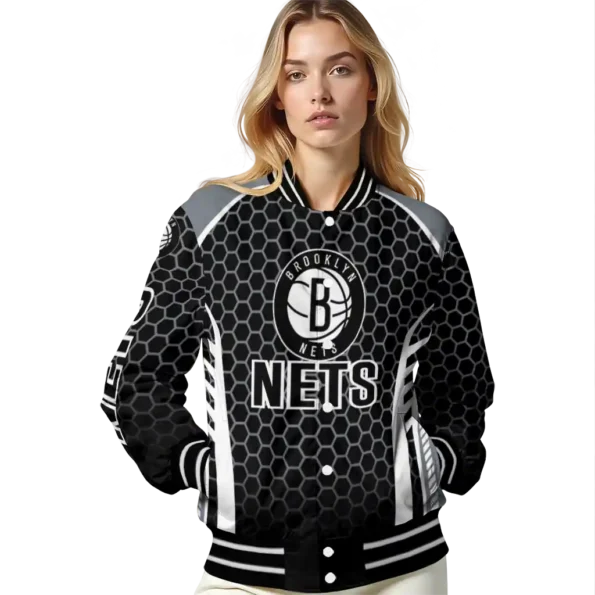 custom brooklyn nets hexagon grid black varsity jacket latest model.webp