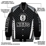 custom brooklyn nets hexagon grid black varsity jacket best selling.webp