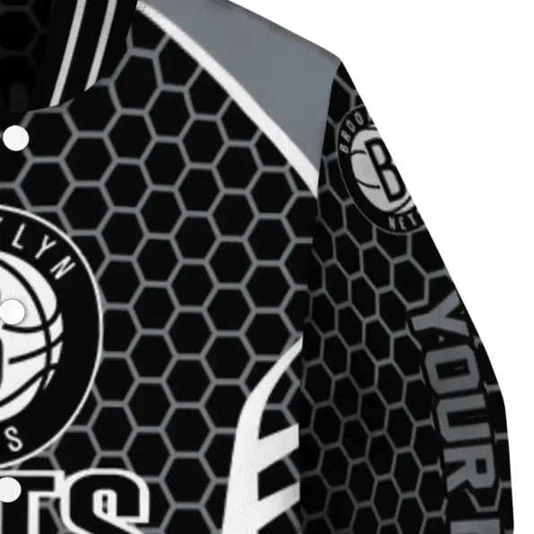 custom brooklyn nets hexagon grid black varsity jacket premium grade.webp