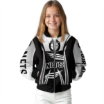custom brooklyn nets mesh effect black bomber jacket best selling